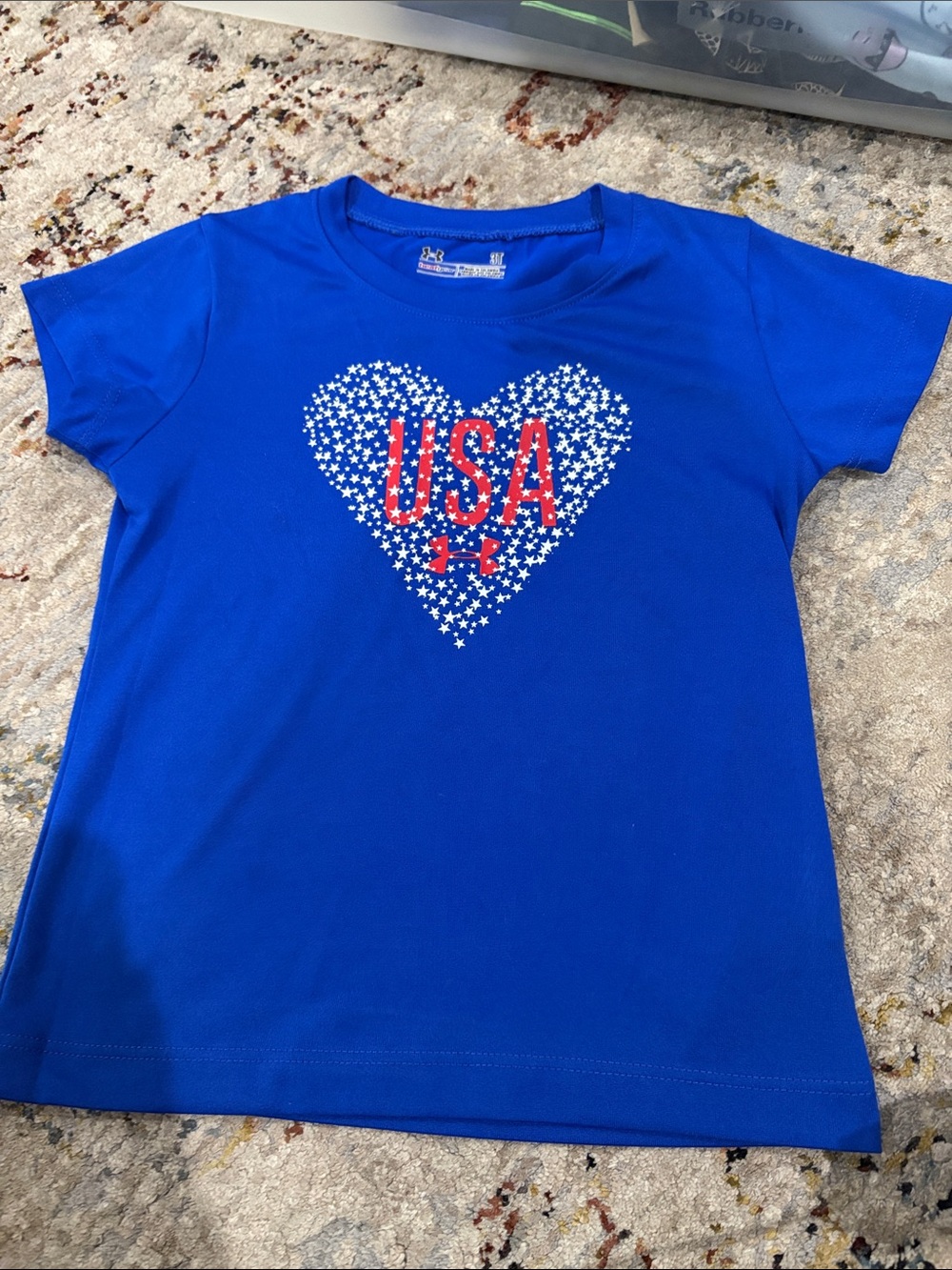 Under Armour Royal Blue Girls' USA Heart Short Sleeve Tee